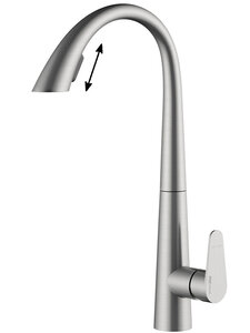 Изображение товара Смеситель для кухонной мойки WasserKRAFT, с выдвижной лейкой, нержавеющая сталь, A8617