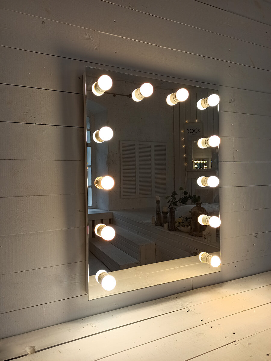 Изображение товара Гримерное зеркало Континент Бриджит 60 см с подсветкой, белое, отечественного производства