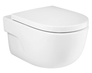 Изображение товара Подвесной безободковый унитаз Roca Meridian Rimless с крышкой микролифт белый