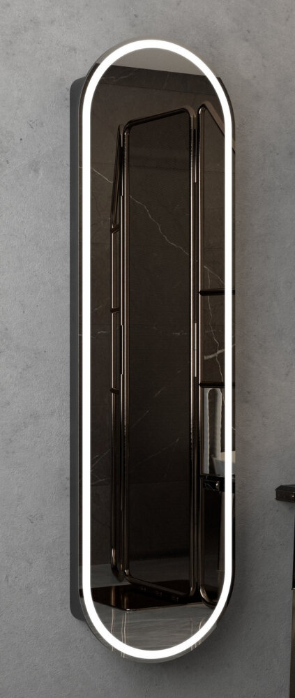 Изображение товара Зеркальный шкаф-пенал Континент Elmage Black 45 см с подсветкой