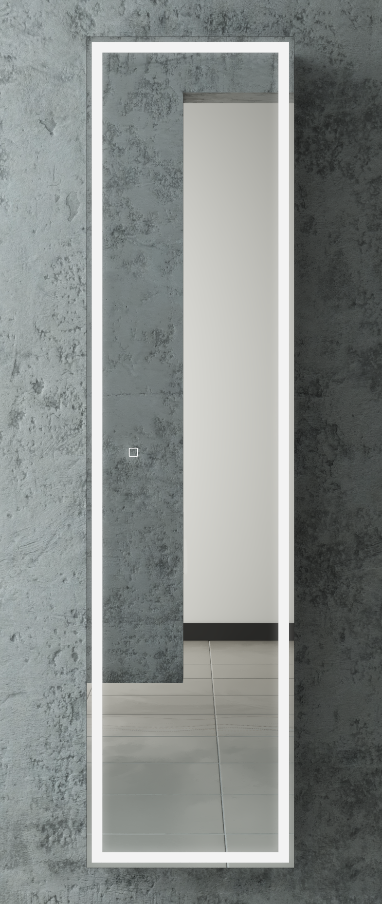 Изображение товара Зеркальный шкаф Континент Mirror Box 40 х 160 см с подсветкой, датчик движения, черный, МВК050