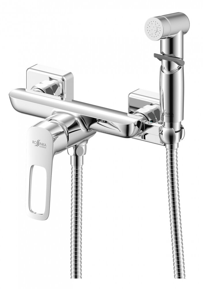 Изображение товара Гигиенический душ Rossinka RS46-52 с смесителем, хром, вертикальный монтаж