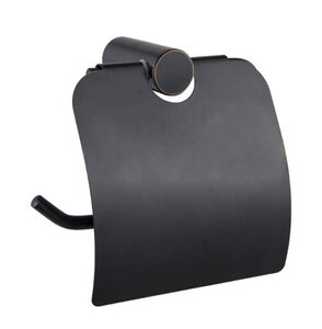 Изображение товара Держатель туалетной бумаги Haiba, с крышкой, черный, HB8403-7