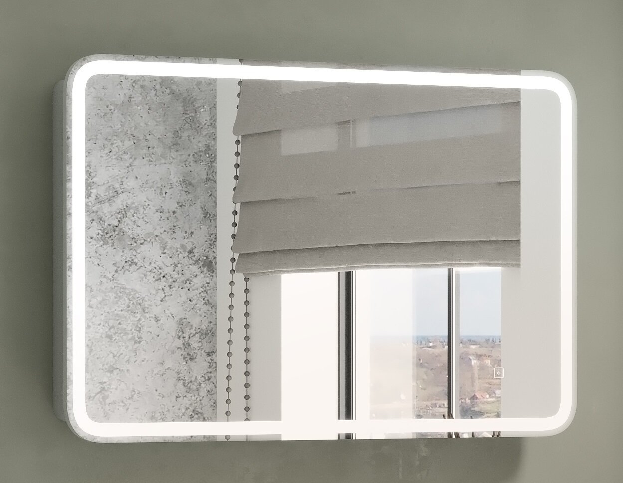 Изображение товара Зеркальный шкаф Континент Tokio 90 см с подсветкой подвесной белый