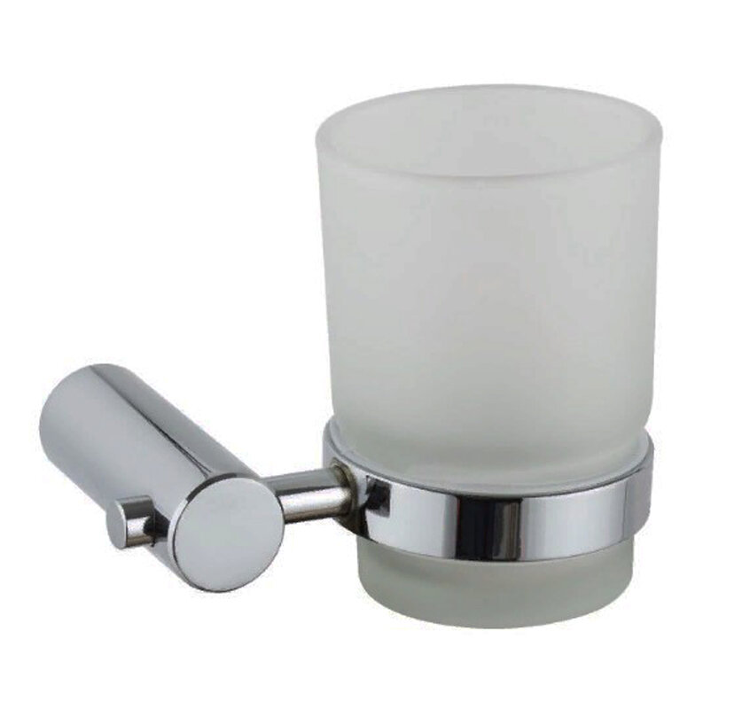 Изображение товара Стакан для щеток с держателем Haiba HB8406 из нержавеющей стали и стекла