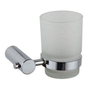 Изображение товара Стакан для щеток с держателем Haiba HB8406 из нержавеющей стали и стекла