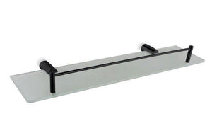 Изображение товара Полка стеклянная с держателем Haiba, черная, HB8407-7