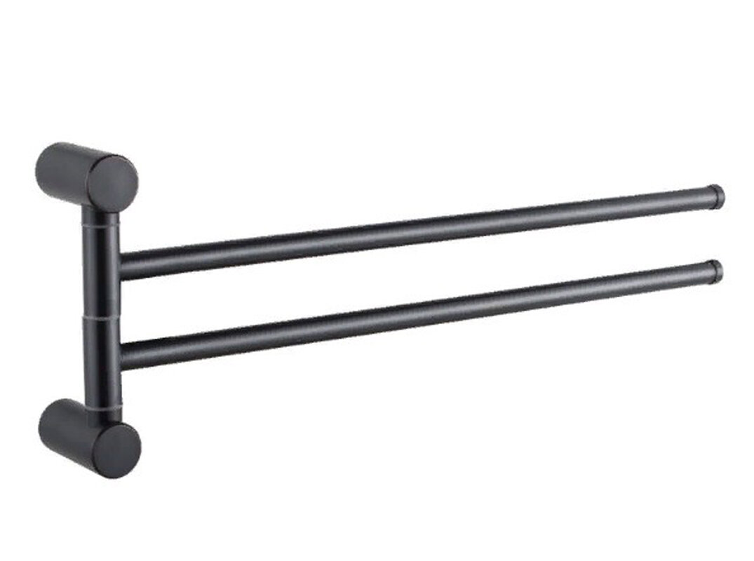 Изображение товара Полотенцедержатель Haiba HB8412-7 Черный поворотный двойной