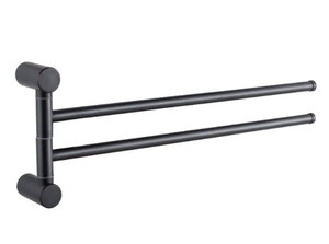 Изображение товара Полотенцедержатель двойной Haiba поворотный черный HB8412-7 41x13.5 см нержавеющая сталь