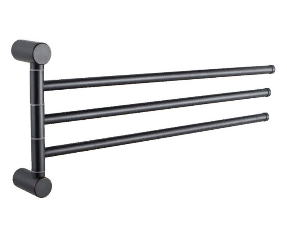 Изображение товара Полотенцедержатель тройной Haiba HB8413-7 поворотный черный из нержавеющей стали