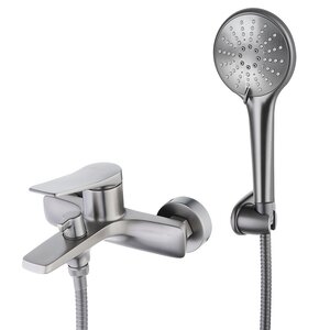 Изображение товара Смеситель для ванны и душа Lemark Bronx LM3714GM, графит, с душевым гарнитуром