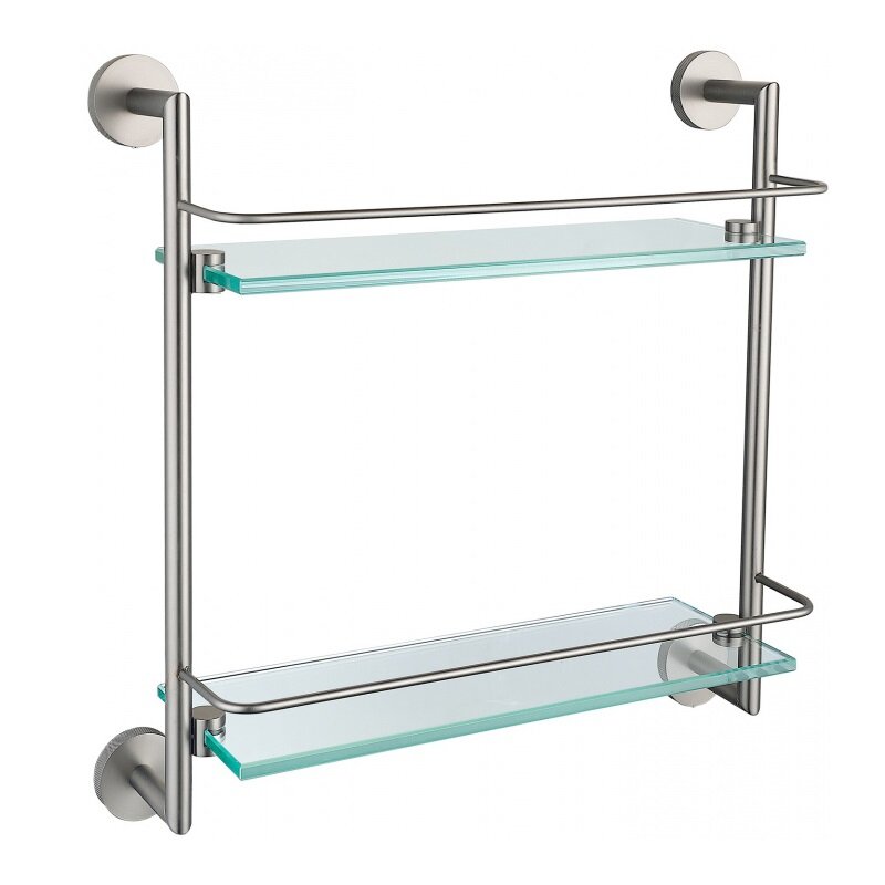 Изображение товара Полка Allen Brau Priority двухъярусная с держателями никель брашированный