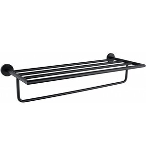 Изображение товара Полка для полотенец Allen Brau Priority 6.31014-31, с полотенцедержателем, цвет черный матовый
