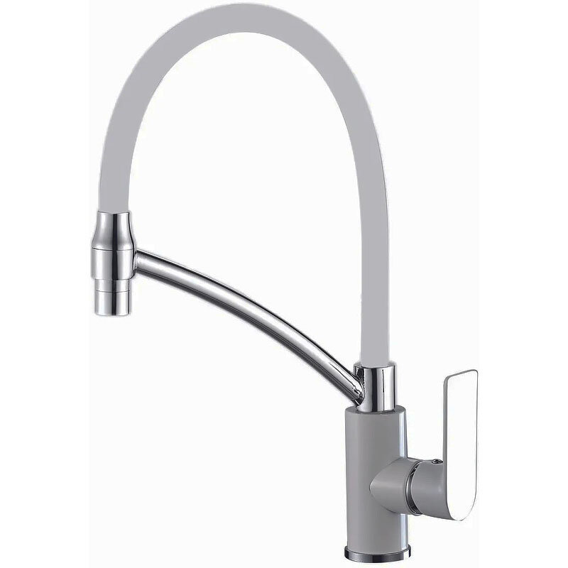 Изображение товара Смеситель для кухонной мойки Haiba HB72505-8 с гибким изливом белый хром