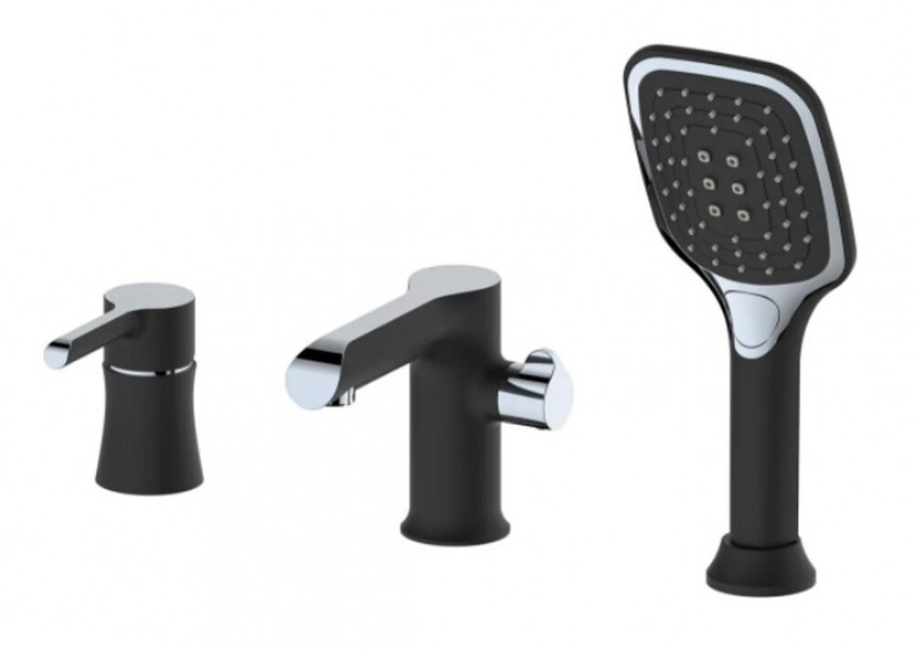 Изображение товара Смеситель на борт ванны Haiba HB80805-7 черный/хром