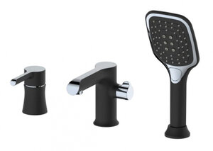 Изображение товара Смеситель на борт ванны Haiba, черный/хром, HB80805-7