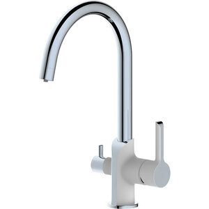 Изображение товара Смеситель для кухонной мойки Haiba, с подключением фильтра питьевой воды, хром/белый, HB76805-8