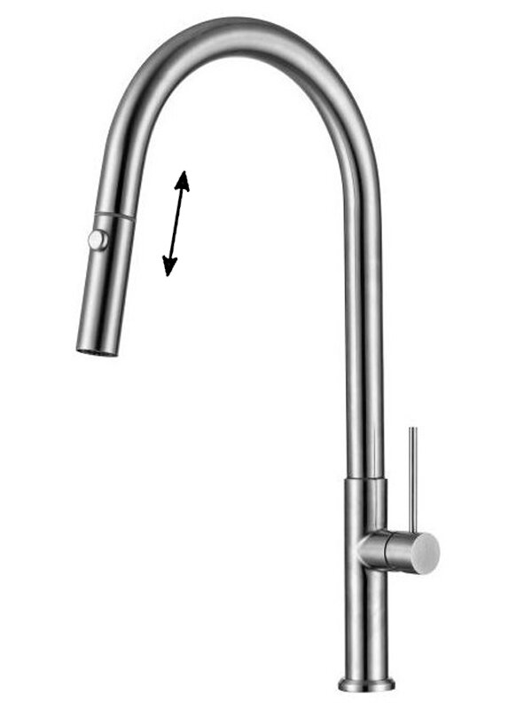 Изображение товара Смеситель для кухни Allen Brau Sprungfeder 5.60002-SS высокие излив поворотный