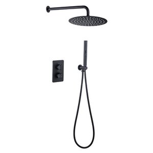 Изображение товара Душевая система Allen Brau Priority 5.31013-31 термостатическая, верхний и ручной душ, черная матовая