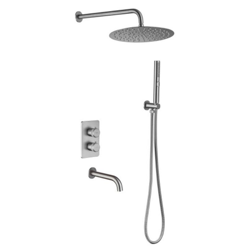 Изображение товара Душевая система Allen Brau Priority 5.31014-BN термостатическая, верхний и ручной душ, излив, никель брашированный Изображение товара Душевая система Allen Brau Priority 5.31014-BN термостатическая, верхний и ручной душ, излив, никель брашированный