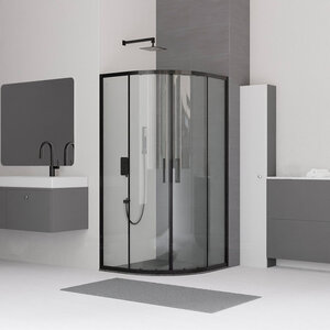 Изображение товара Душевой уголок RGW Classic CL-53B 06095388-14 80 х 80 см, четверть круга, профиль черный, стекло прозрачное