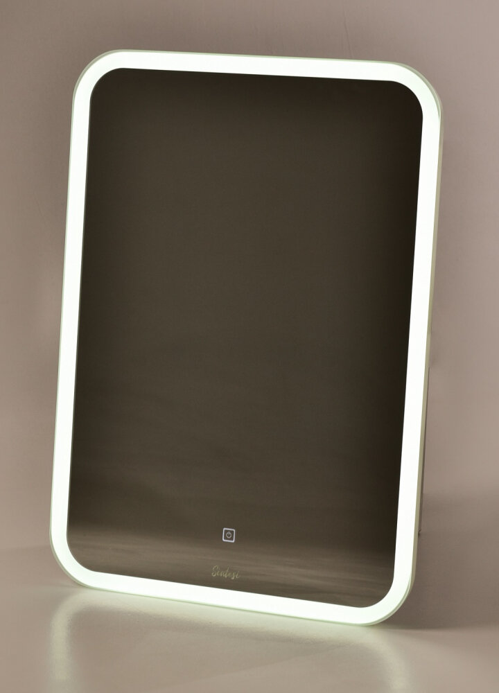 Изображение товара Зеркало Sintesi Bono 50x70 см с LED подсветкой белое - подвесное