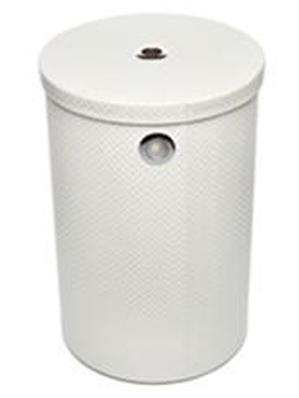 Изображение товара Круглая корзина для белья Camelos светлая хром декор квадратики