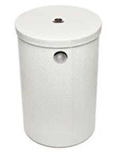 Изображение товара Круглая корзина для белья Camelos светлая хром декор квадратики