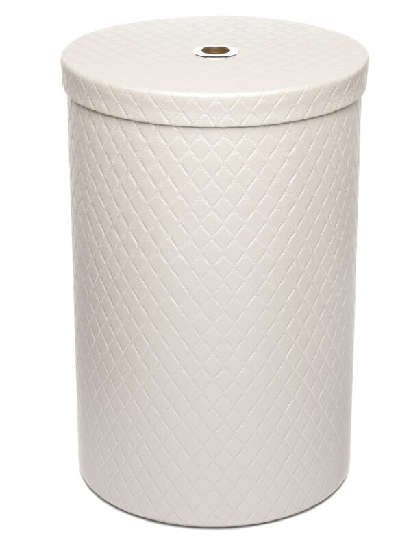 Изображение товара Корзина для белья круглая Camelos, декор ромб, светлая/хром, MLH-R