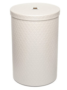 Изображение товара Круглая корзина для белья Camelos с ромбовым декором, светлая/хром