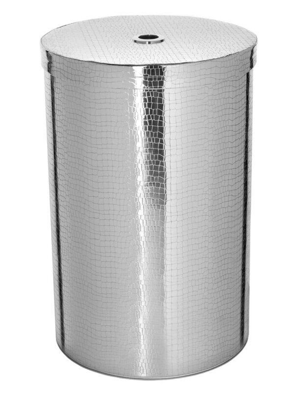 Изображение товара Круглая корзина для белья Camelos Хром с текстурой крокодила HKr-R