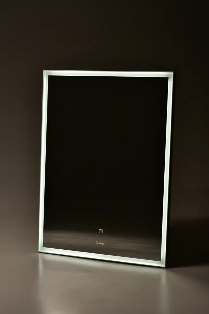 Изображение товара Зеркало Sintesi Kanto 60 x 80 см, с Led подсветкой, хром матовый, SIN-SPEC-KANTO-cromo-60