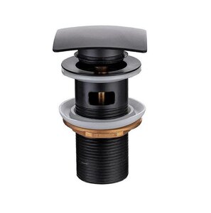 Изображение товара Донный клапан Allen Brau Infinity Square Click-clack 1 1/4 с переливом, черный матовый, 5.21026-31