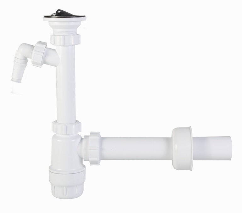 Изображение товара Сифон для раковины Styron с водосливом, с подсоединением к стиральной машине, с подводкой 40 мм, STY-531-1