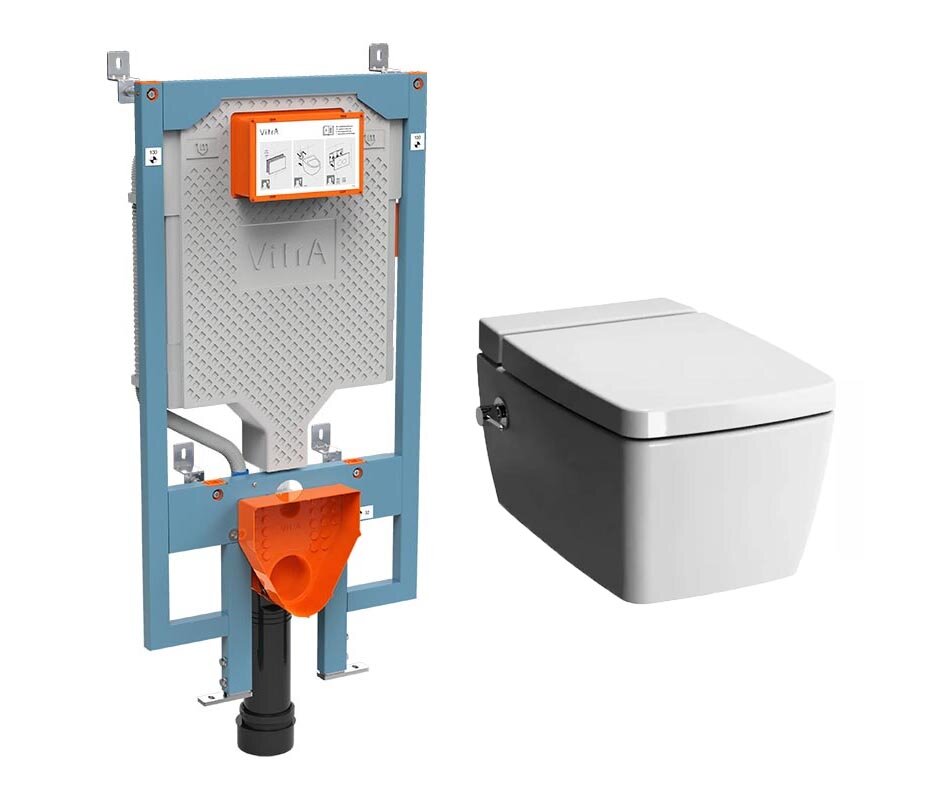 Изображение товара Инсталляция Vitra с безободковым унитазом Vitra Metropole 7672B003-1687 с функцией биде