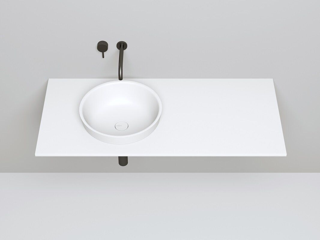 Изображение товара Раковина полувстраиваемая Salini Marea 03, 41,5 х 41,5 см, искусственный камень