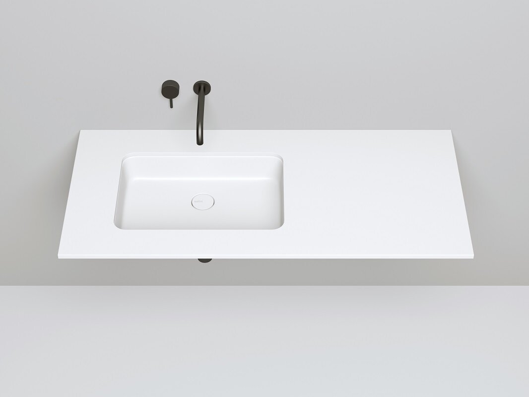 Изображение товара Встраиваемая раковина Salini Marea 09 55x38 см из искусственного камня белый матовый