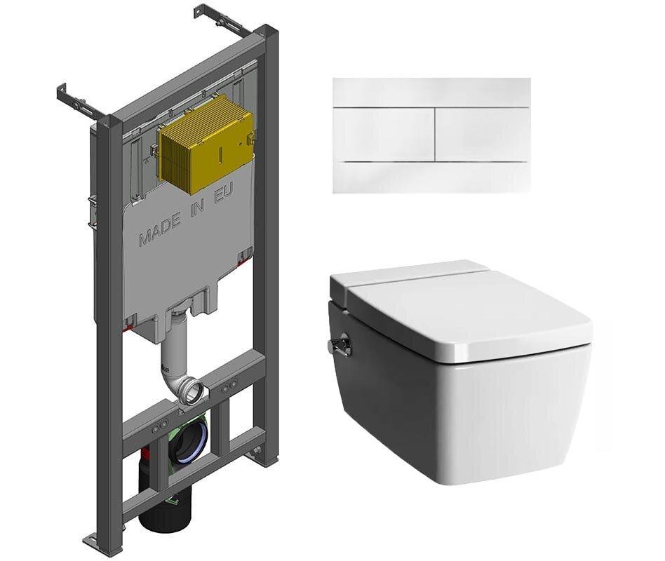 Изображение товара Инсталляция Jacob Delafon с безободковым унитазом Vitra Metropole 7672B003-1687 с биде и микролифто