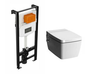 Изображение товара Инсталляция Jacob Delafon с безободковым унитазом Vitra Metropole 7672B003-1687, биде и сиденьем ми