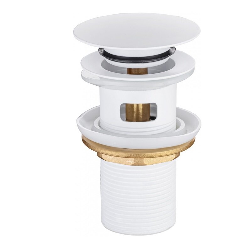 Изображение товара Донный клапан Allen Brau Priority Round Click-clack 1 1/4 с переливом белый матовый