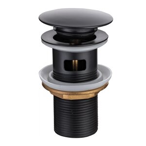 Изображение товара Донный клапан Allen Brau Priority Round Click-clack с переливом, черный матовый