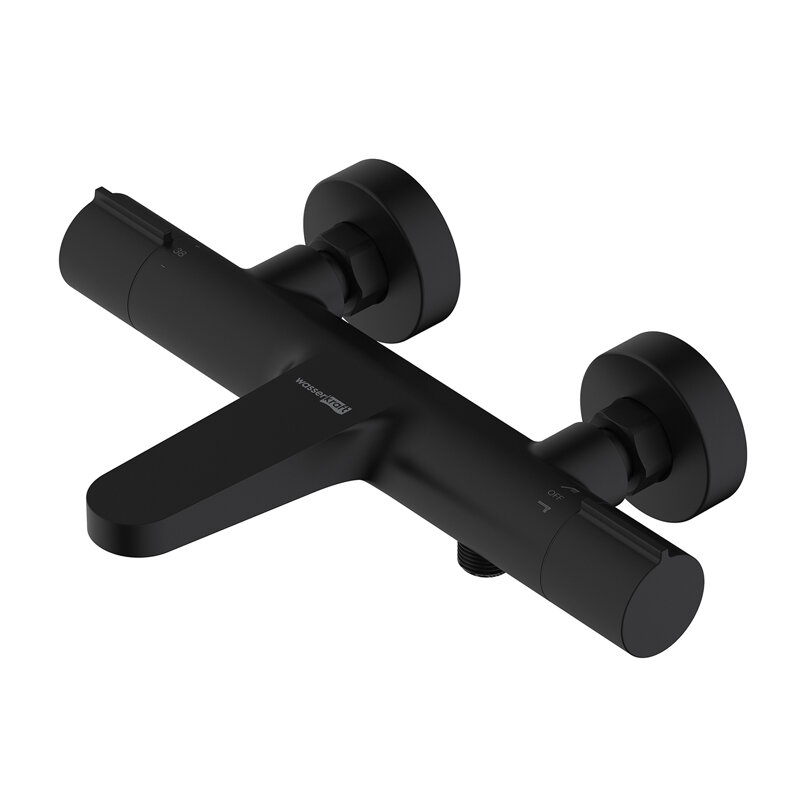 Изображение товара Смеситель WasserKRAFT Elbe Thermo для ванны и душа, черный 7411