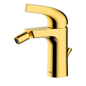Изображение товара Смеситель WasserKRAFT Sauer, для биде, с донным клапаном, PVD-покрытие глянцевое золото, 7106