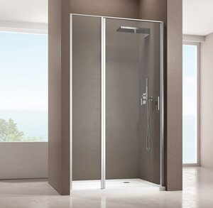 Изображение товара Душевая дверь Allen Brau Priority 140, 140 х 200 см, стекло прозрачное, профиль хром, 3.31010.00