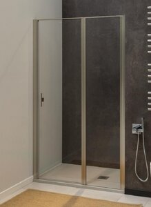 Изображение товара Душевая дверь Allen Brau Priority 90, 90 х 200 см, стекло прозрачное, профиль брашированный алюминий, 3.31002.BA