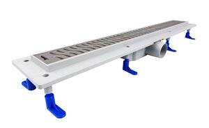 Изображение товара Водоотводящий желоб с порогами Styron для 70 см перфорированной решетки, STY-H-70