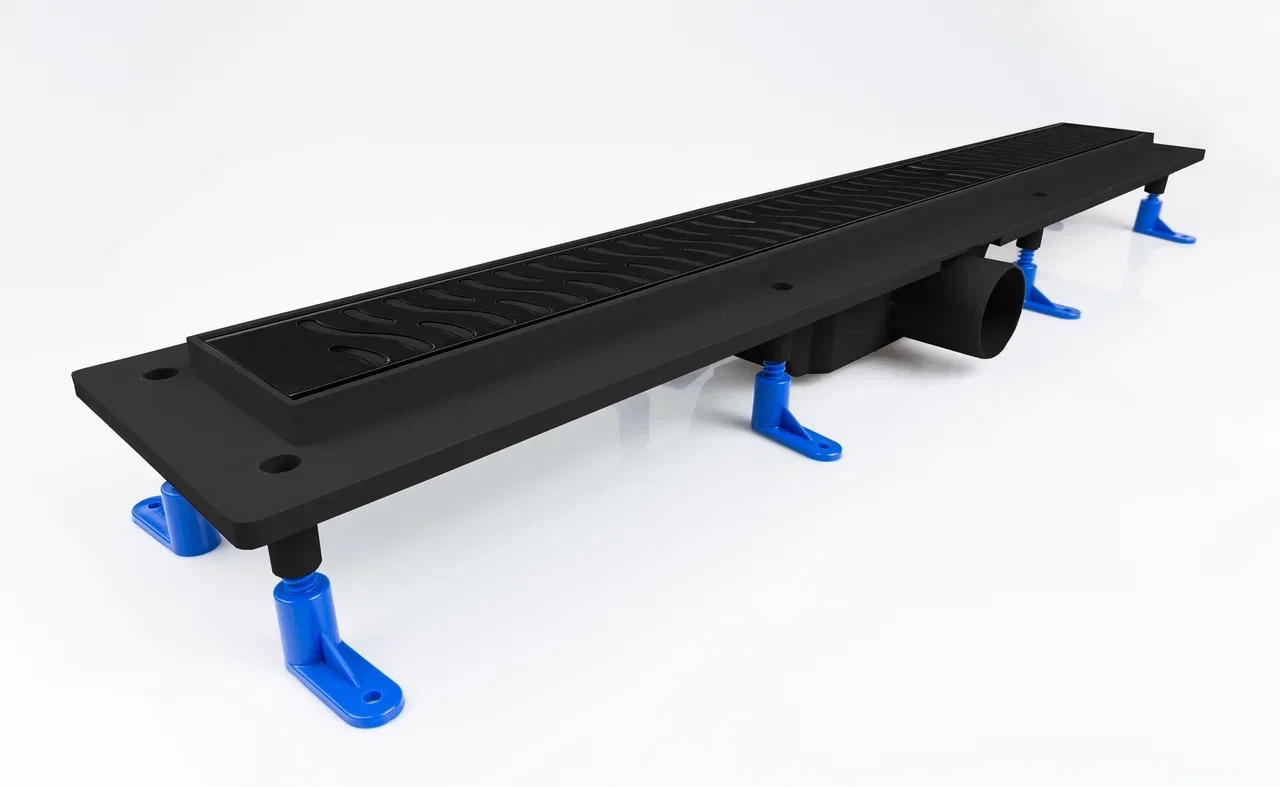 Изображение товара Водоотводящий желоб с порогами Styron для 70 см перфорированной решетки Harmony, STY-H-70-FF