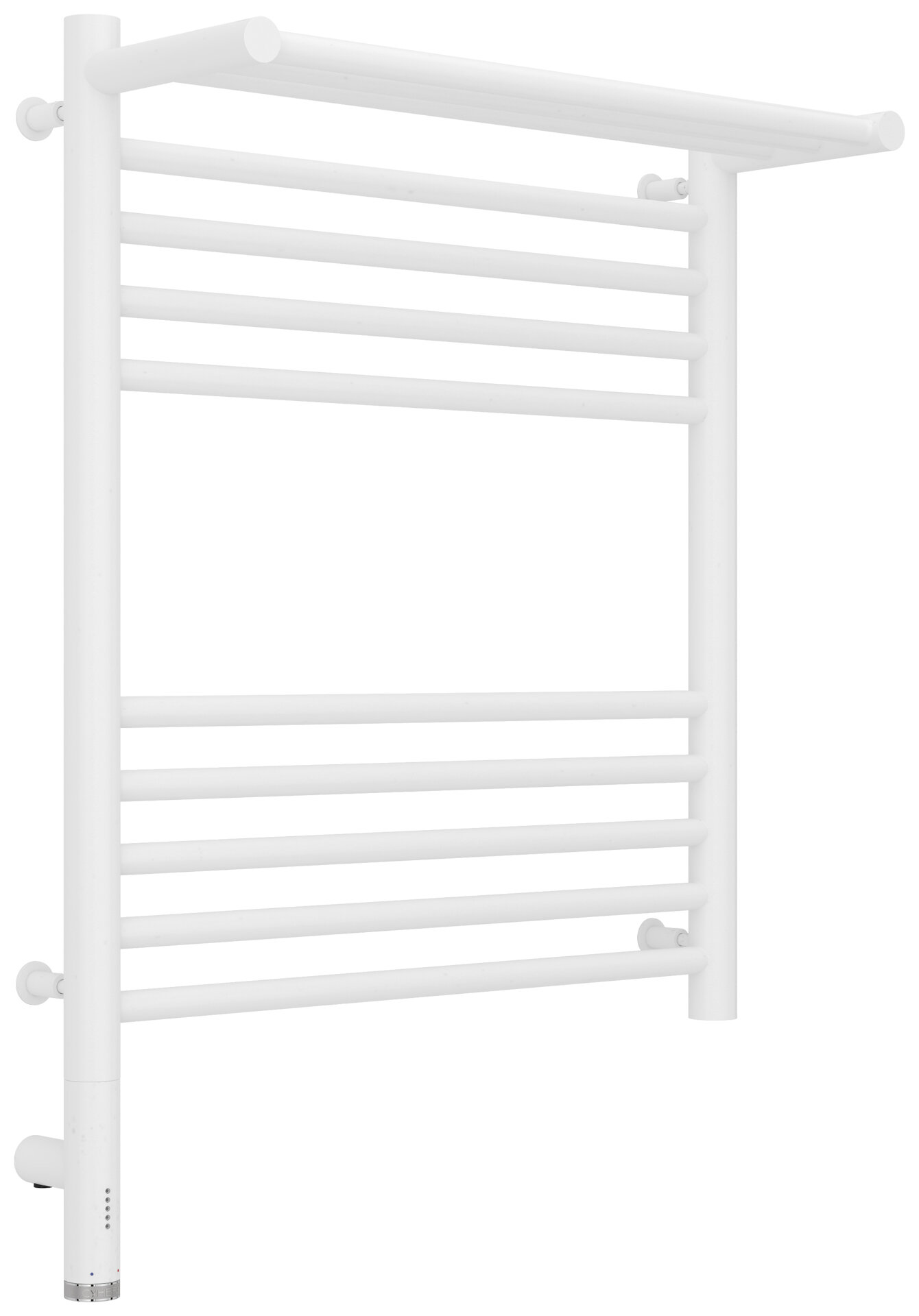 Изображение товара Полотенцесушитель электрический Сунержа Богема 3.0 600 x 500 с полкой, ширина 53.2 см, высота 72.4 см, матовый белый, L/R