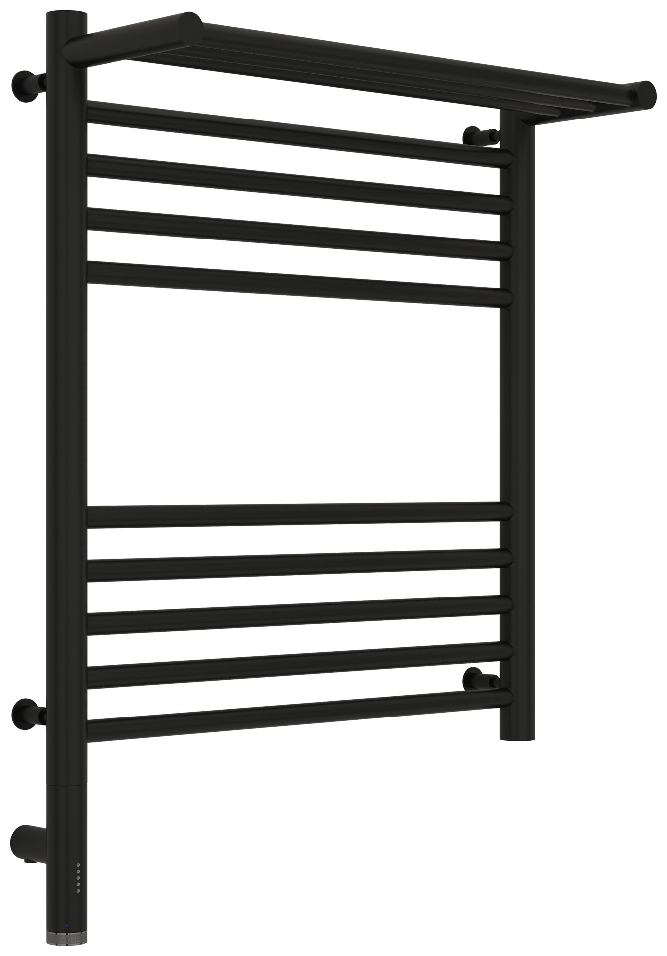 Изображение товара Электрический полотенцесушитель Сунержа Богема 3.0 600x500 с полкой нержавеющая сталь черный