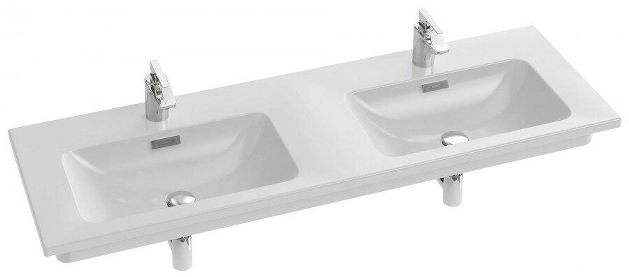 Изображение товара Раковина двойная подвесная Jacob Delafon Vox 140х46 см фарфор белая